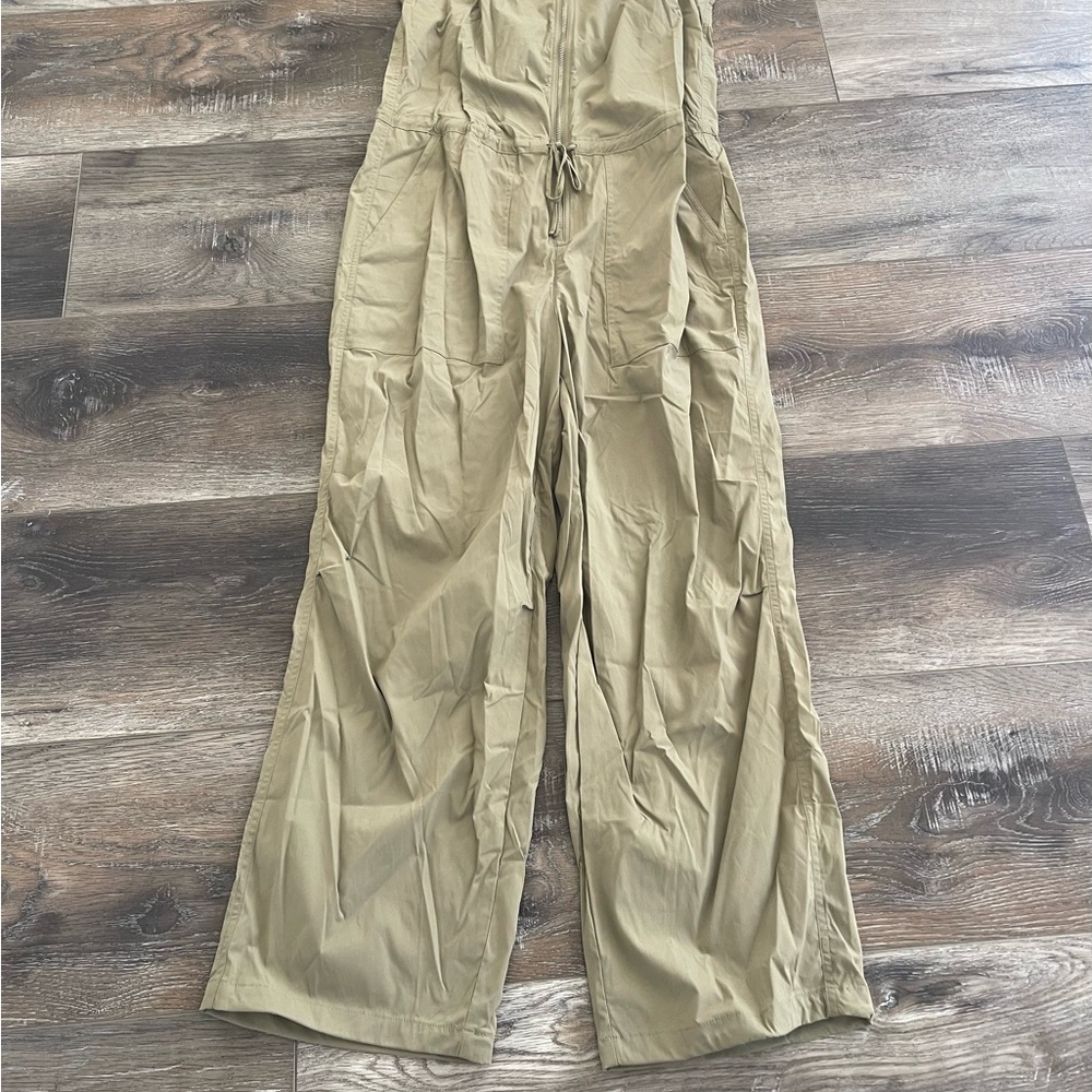 Athleta khaki Wide-Leg Jumpsuit NWT size S